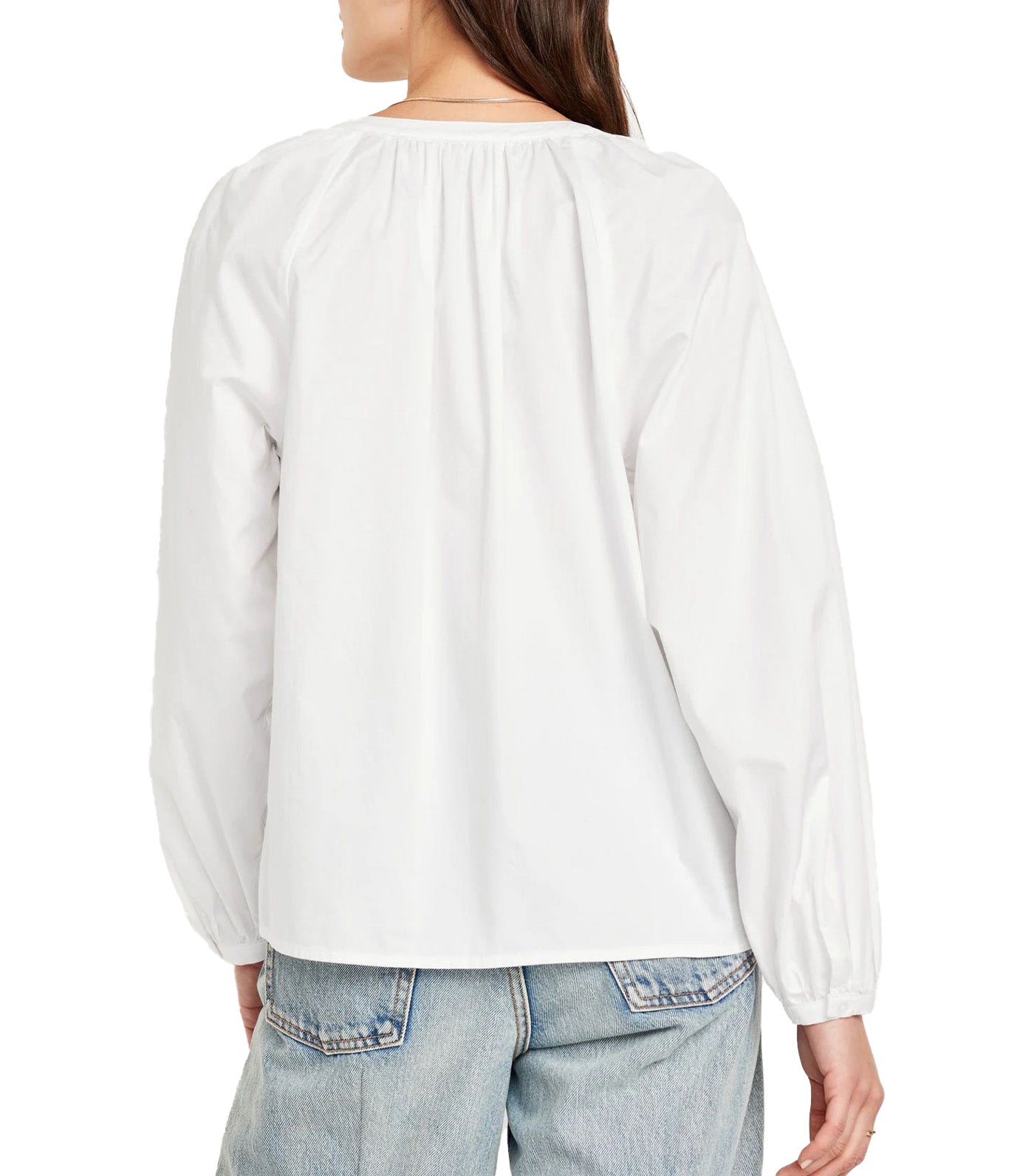Long-Sleeve Split-Neck Top for Women Calla Lily 451