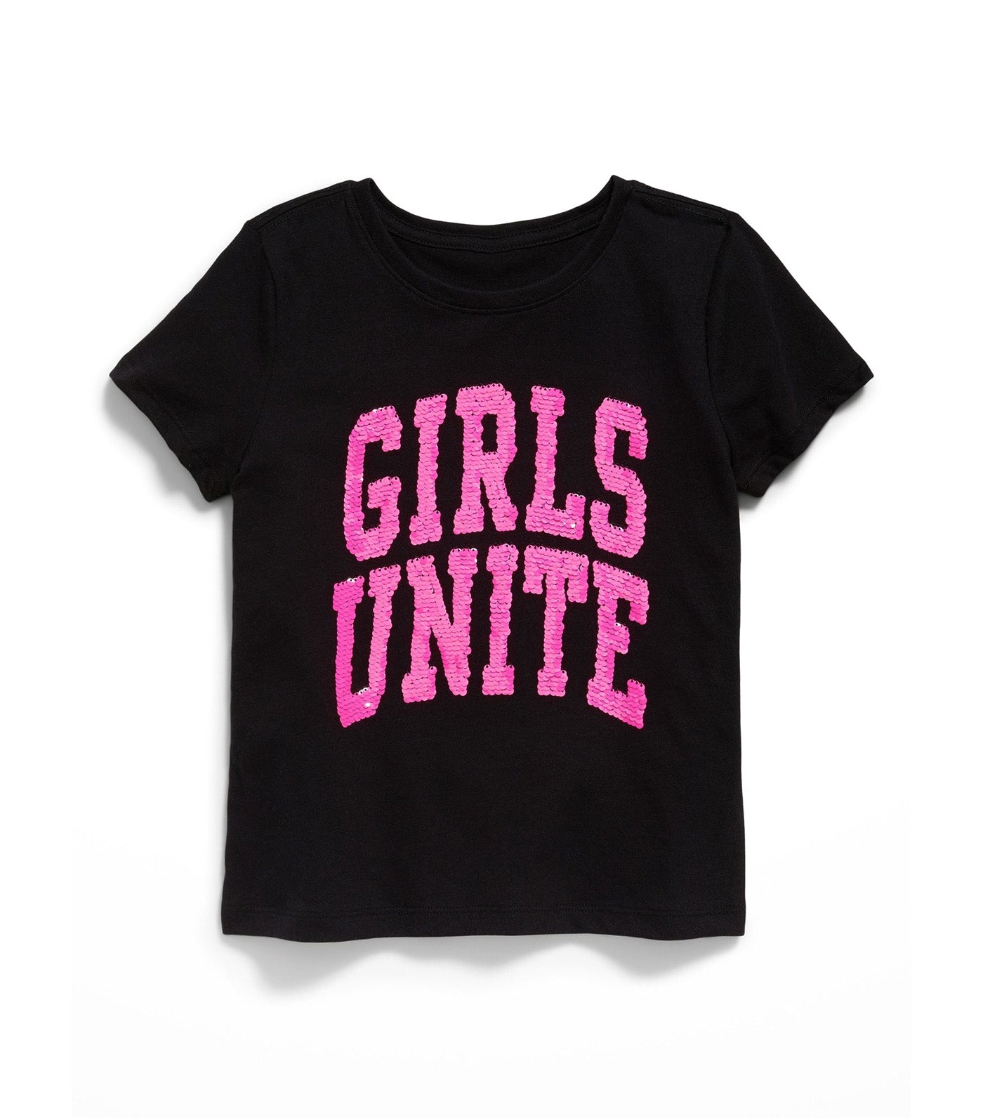Short-Sleeve Flip-Sequin Graphic T-Shirt for Girls - Black Jack