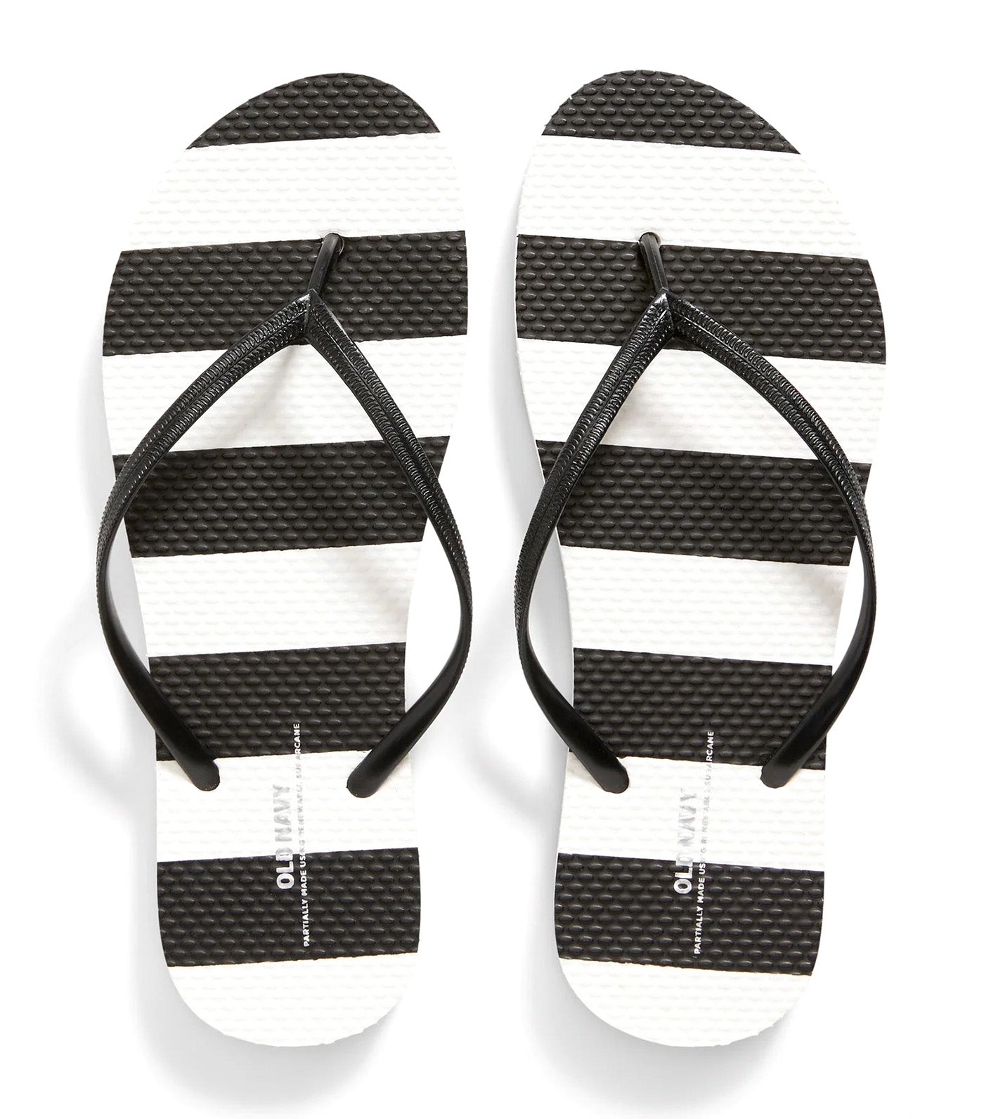 Patterned Flip-Flop Sandals for Women Black/White Stripe