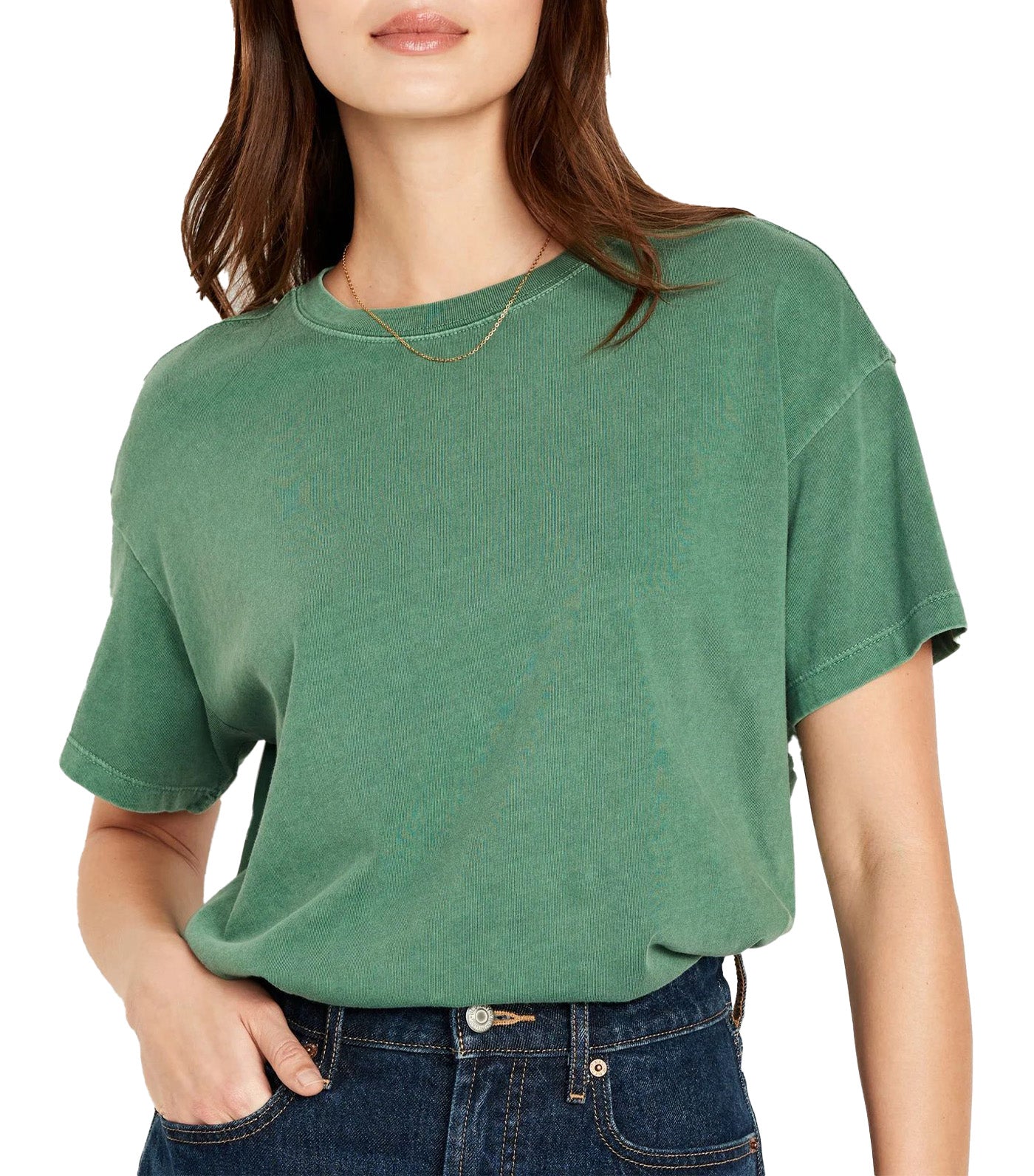 Vintage Crew-Neck T-Shirt for Women Field Of Greens