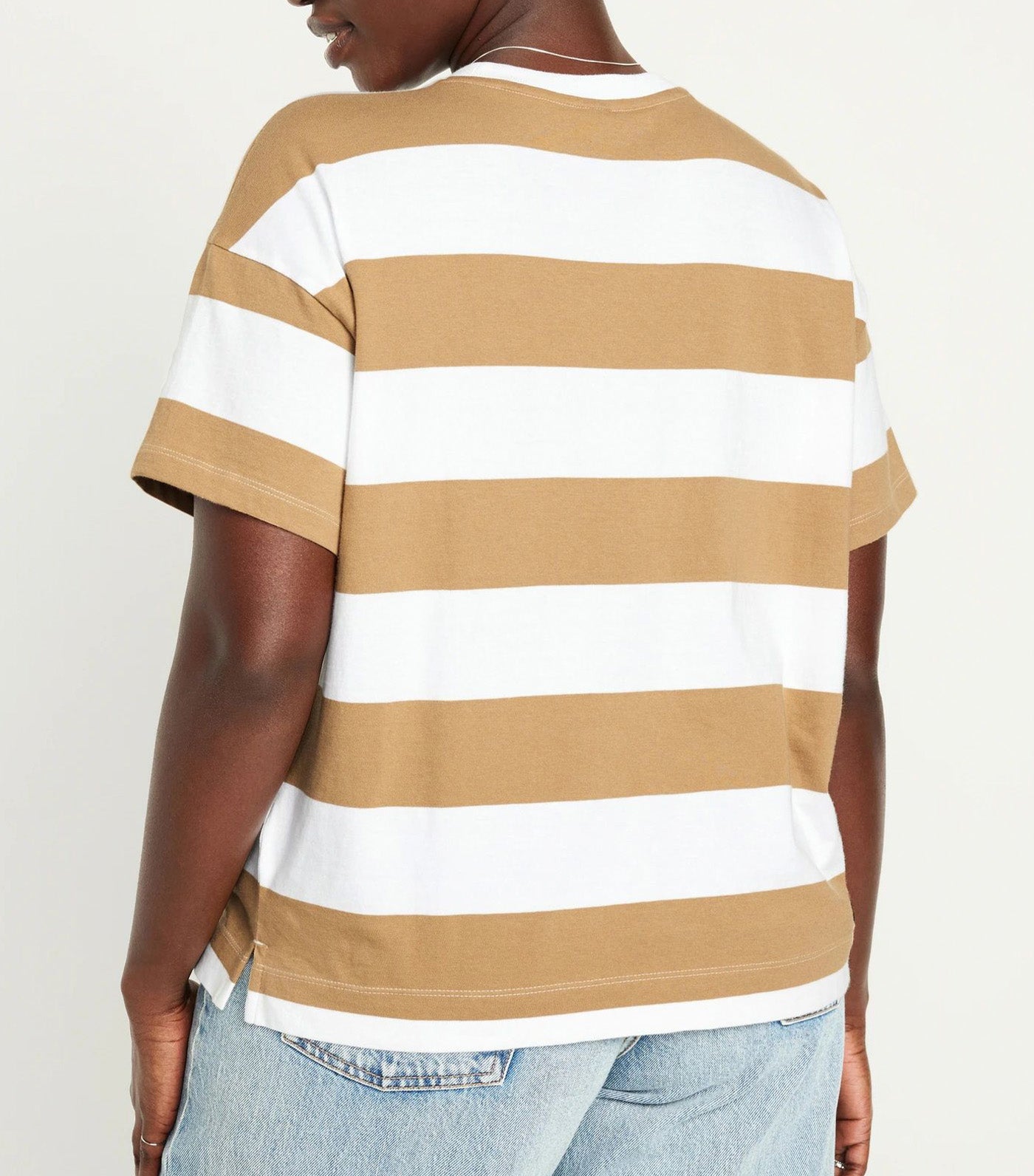 Vintage T-Shirt For Women Bold Brown Stripe