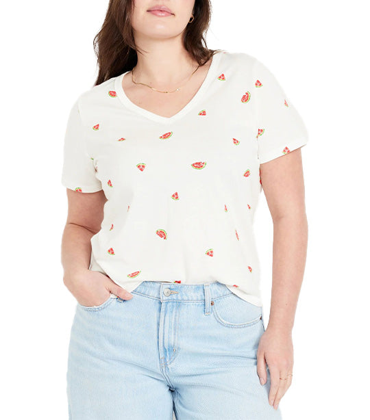 EveryWear V-Neck T-Shirt for Women Watermelons