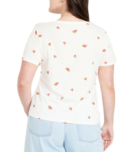 EveryWear V-Neck T-Shirt for Women Watermelons