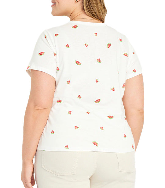 EveryWear V-Neck T-Shirt for Women Watermelons