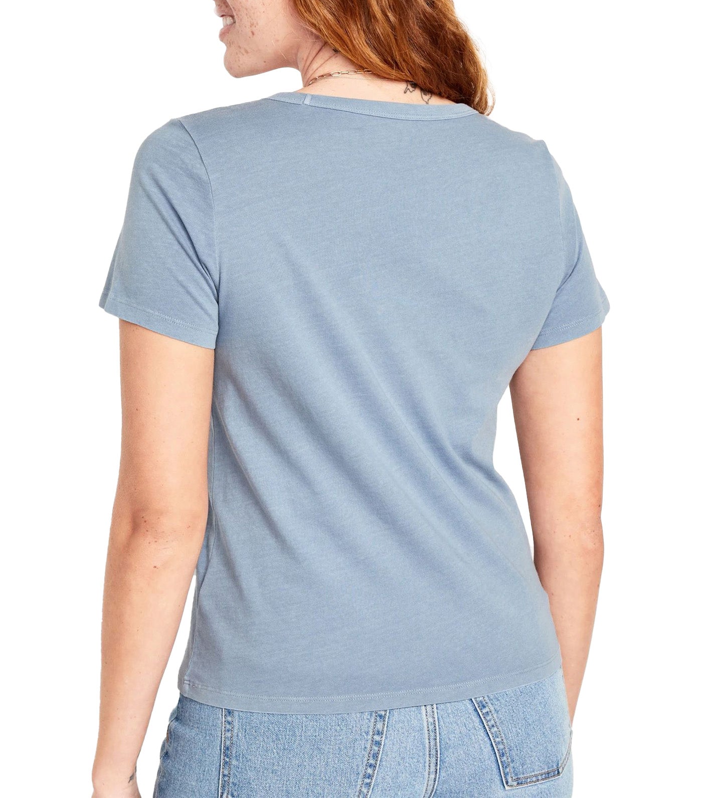 EveryWear V-Neck T-Shirt for Women Blue Dove
