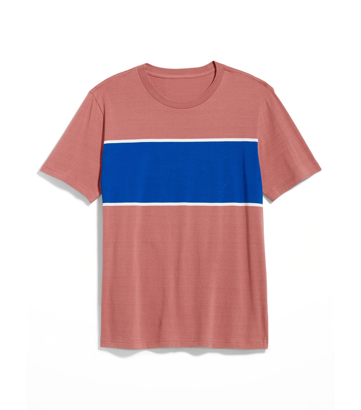 Crew-Neck Striped T-Shirt For Men Dusty Rose