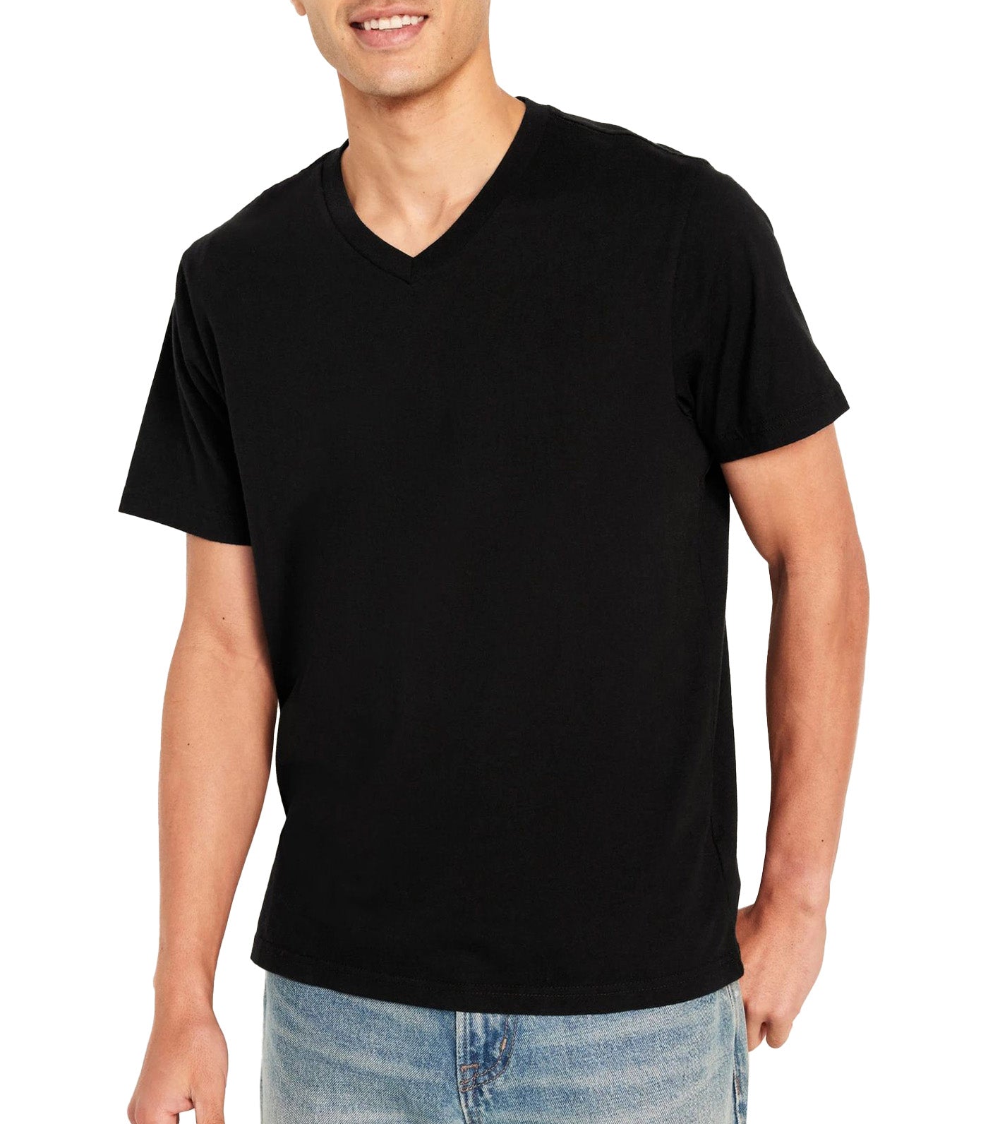 V-Neck T-Shirt for Men Black Jack