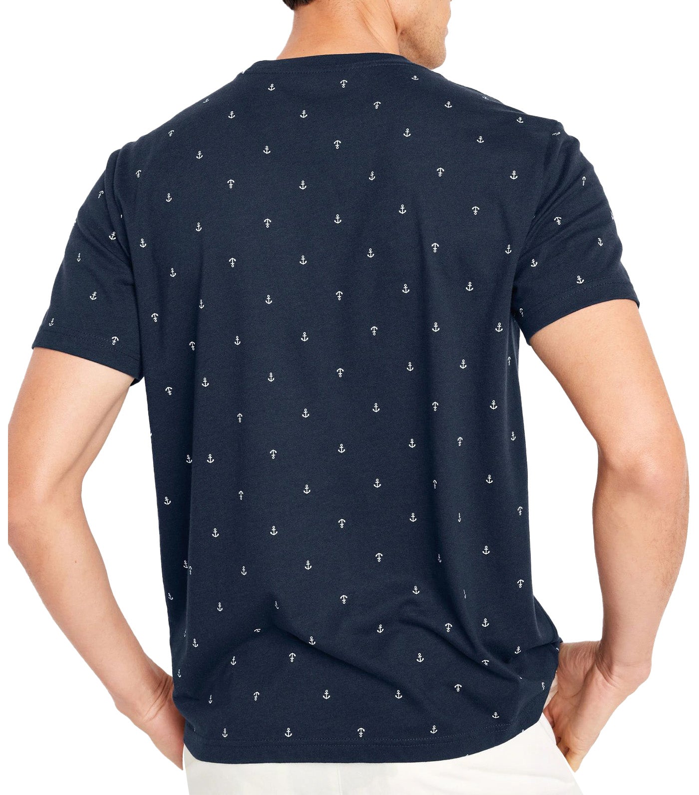 Crew-Neck T-Shirt for Men Navy Anchor