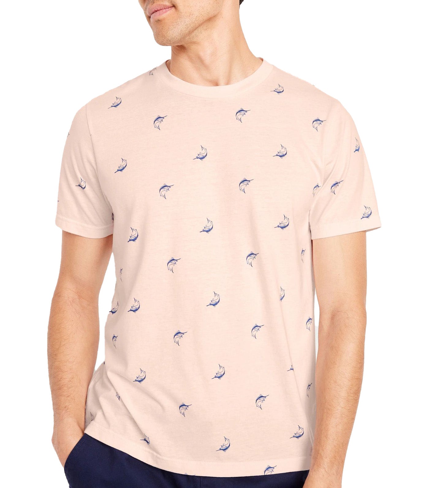 Crew-Neck T-Shirt for Men Pink Fish