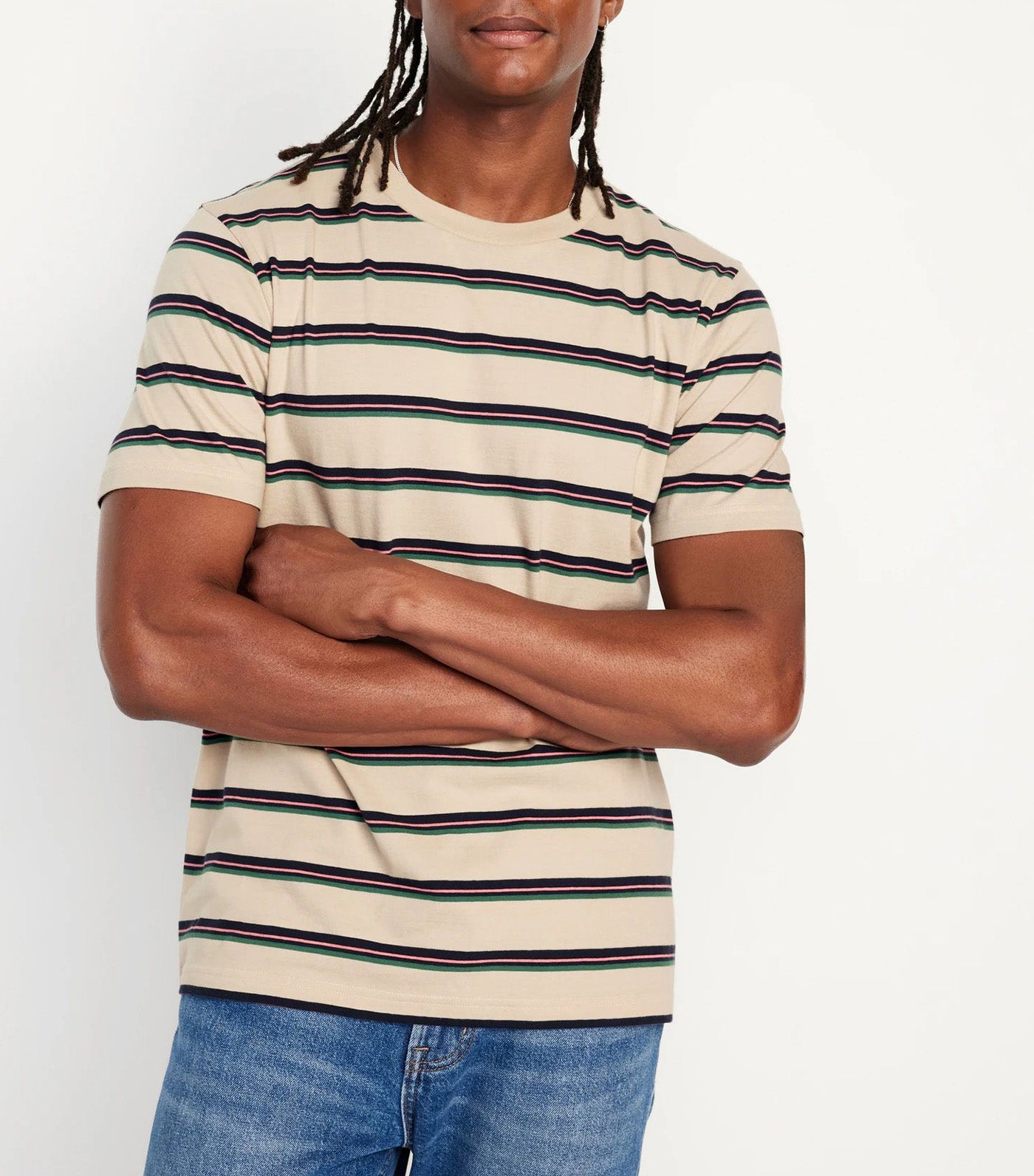 Crew-Neck Striped T-Shirt For Men A Stone's Throw