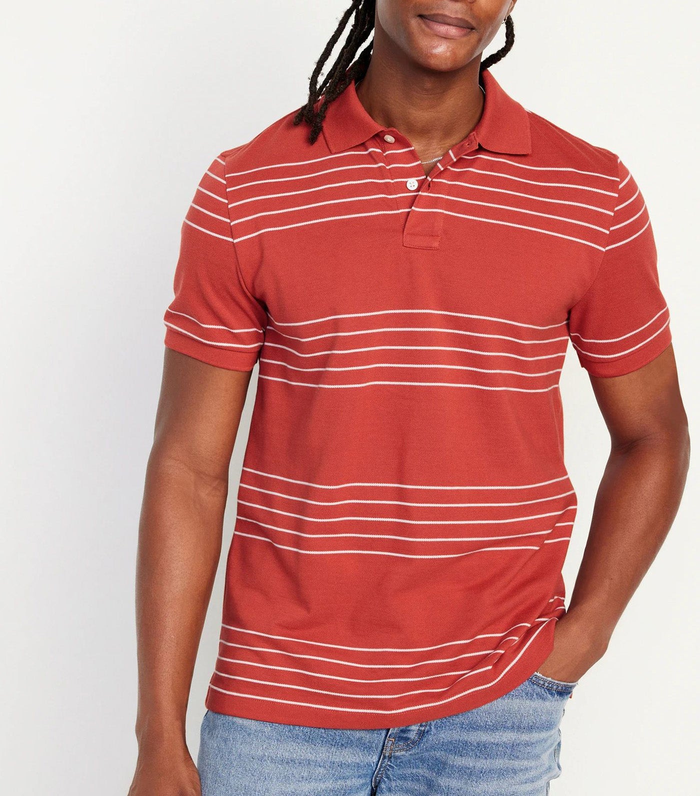 Classic Fit Pique Polo For Men Fired Clay