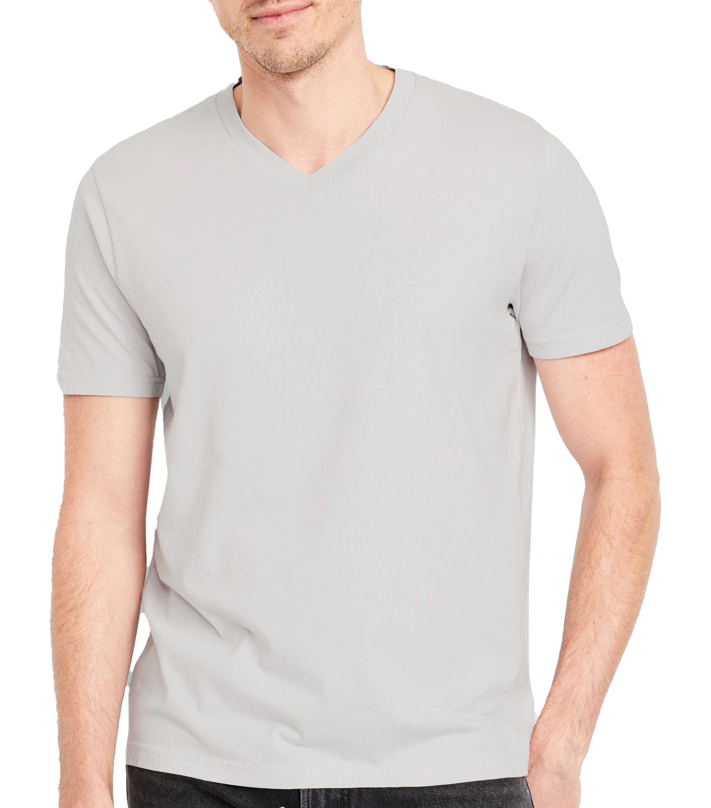 V-Neck T-Shirt for Men Light Gray
