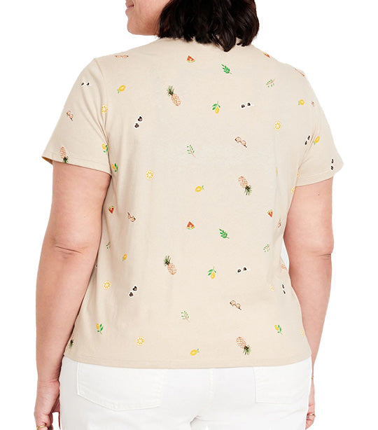 EveryWear V-Neck T-Shirt for Women Mixed Fruit