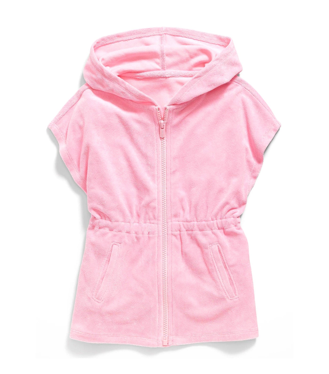 Old Navy Kids Hooded Cinched Waist Swim Cover Up Dress for Toddler Girls Pink Edge Neon Poly Rustan s