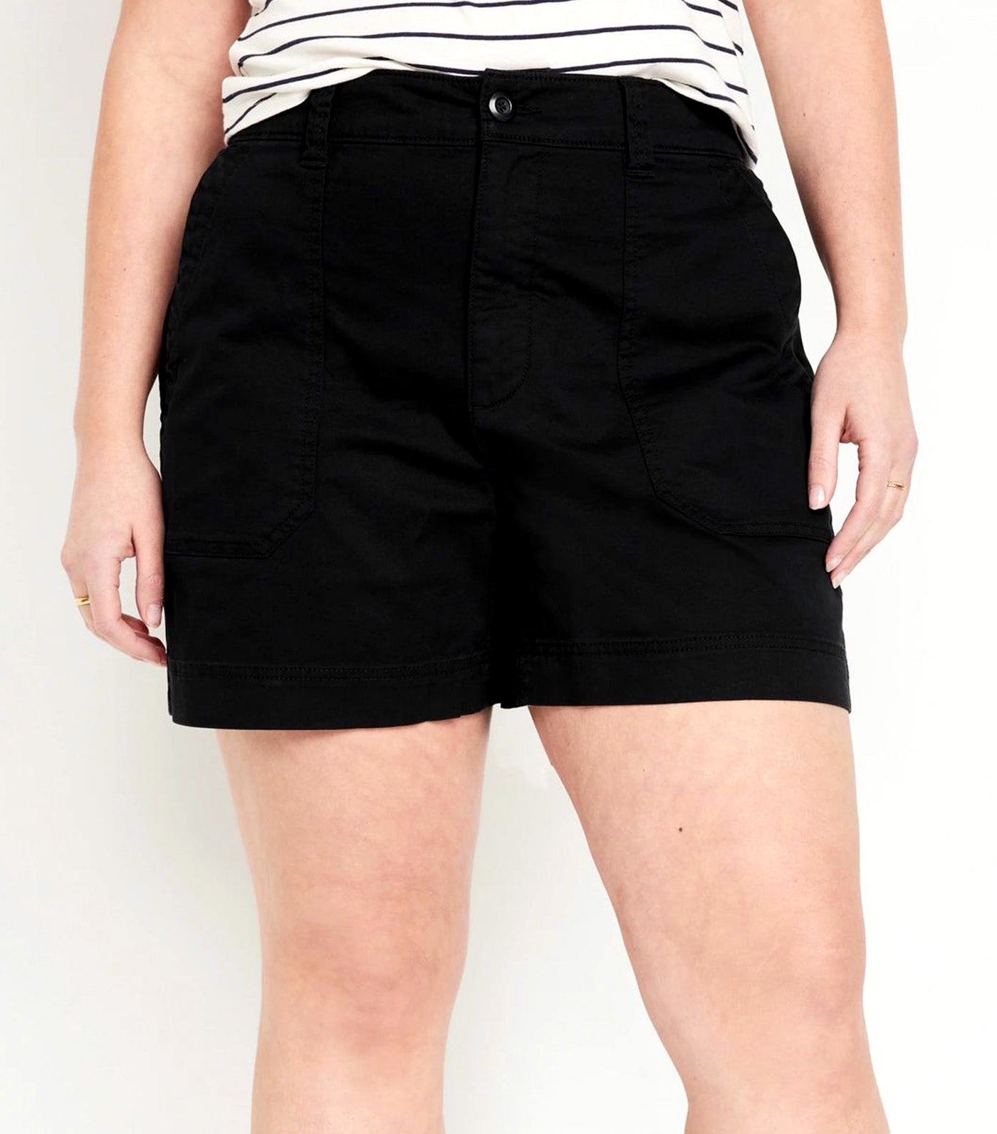 High-Waisted OGC Utility Chino Shorts for Women 5-Inch Inseam Black Jack