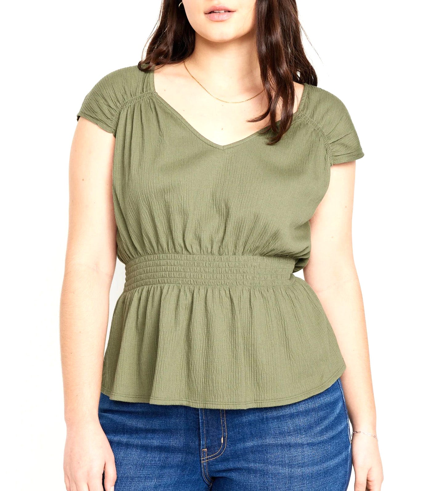 Smocked Waist Top for Women Bare Ground