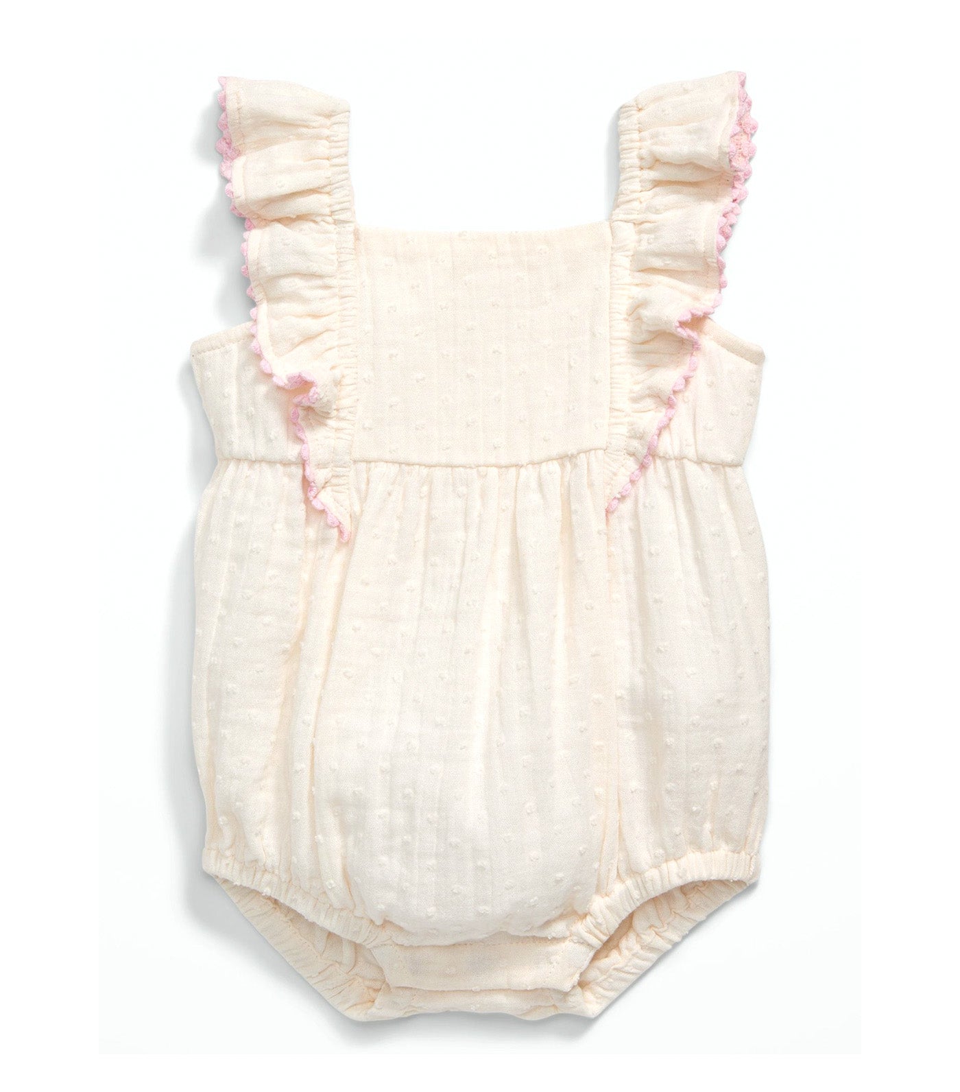 Ruffled Double-Weave One-Piece Romper for Baby