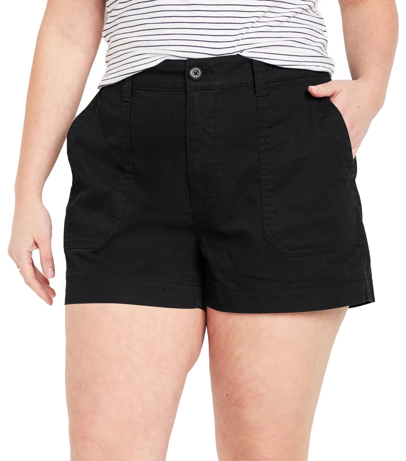 High-Waisted OGC Utility Chino Shorts for Women 3.5-inch inseam Black Jack