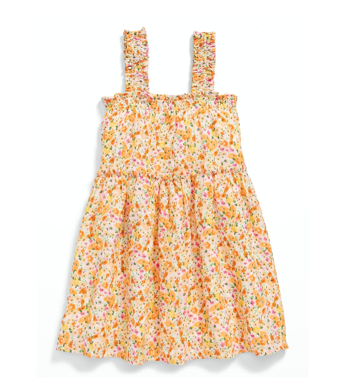 Printed Sleeveless Ruffled Swing Dress for Toddler Girls - Multi Ditsy Floral