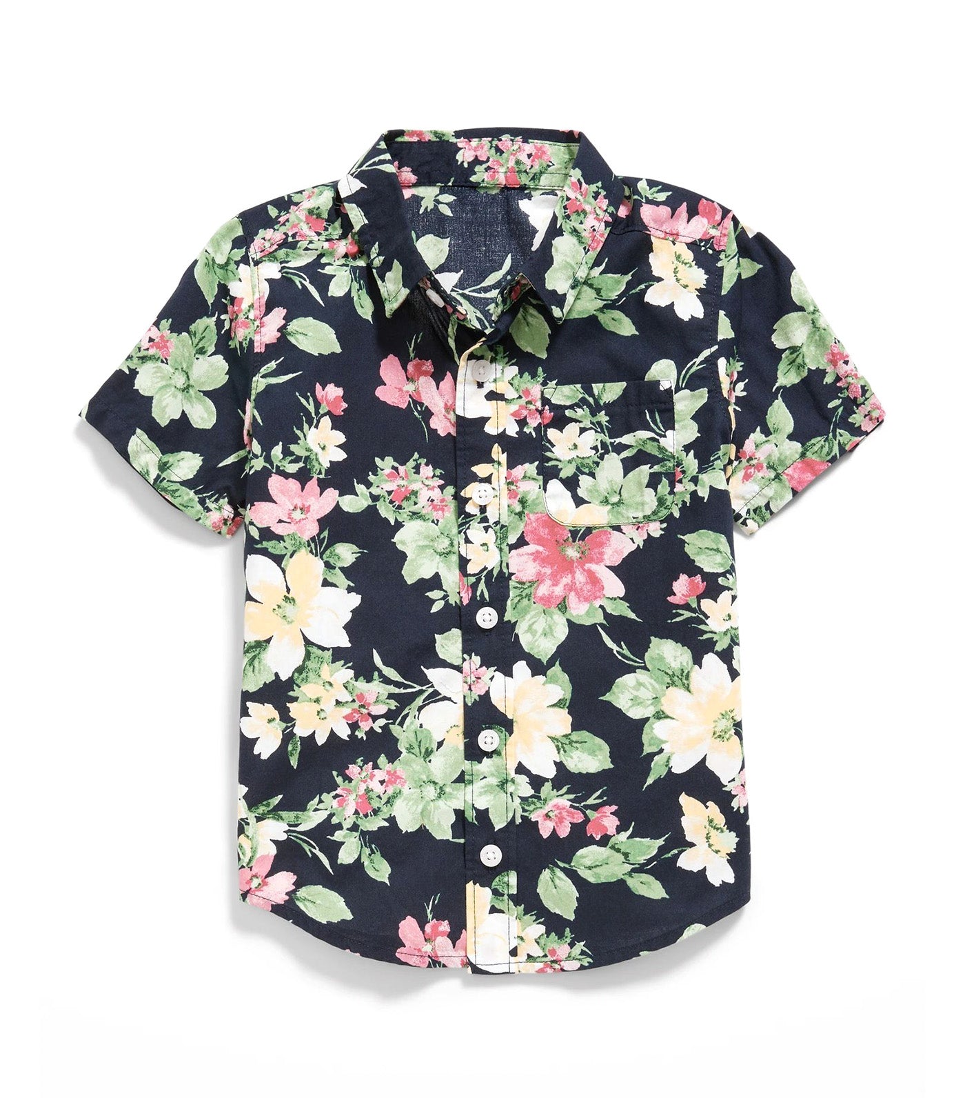 Short-Sleeve Printed Poplin Shirt for Toddler Boys Multi Floral