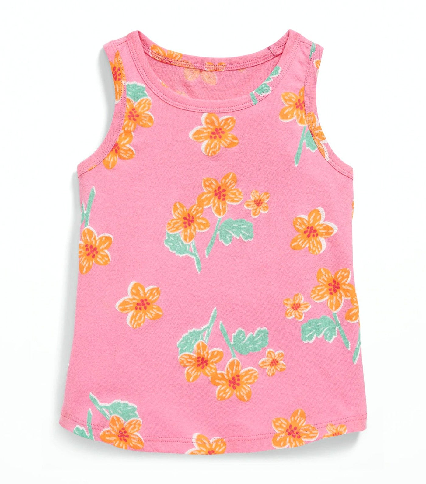 Printed Tank Top for Toddler Girls - Pink Floral
