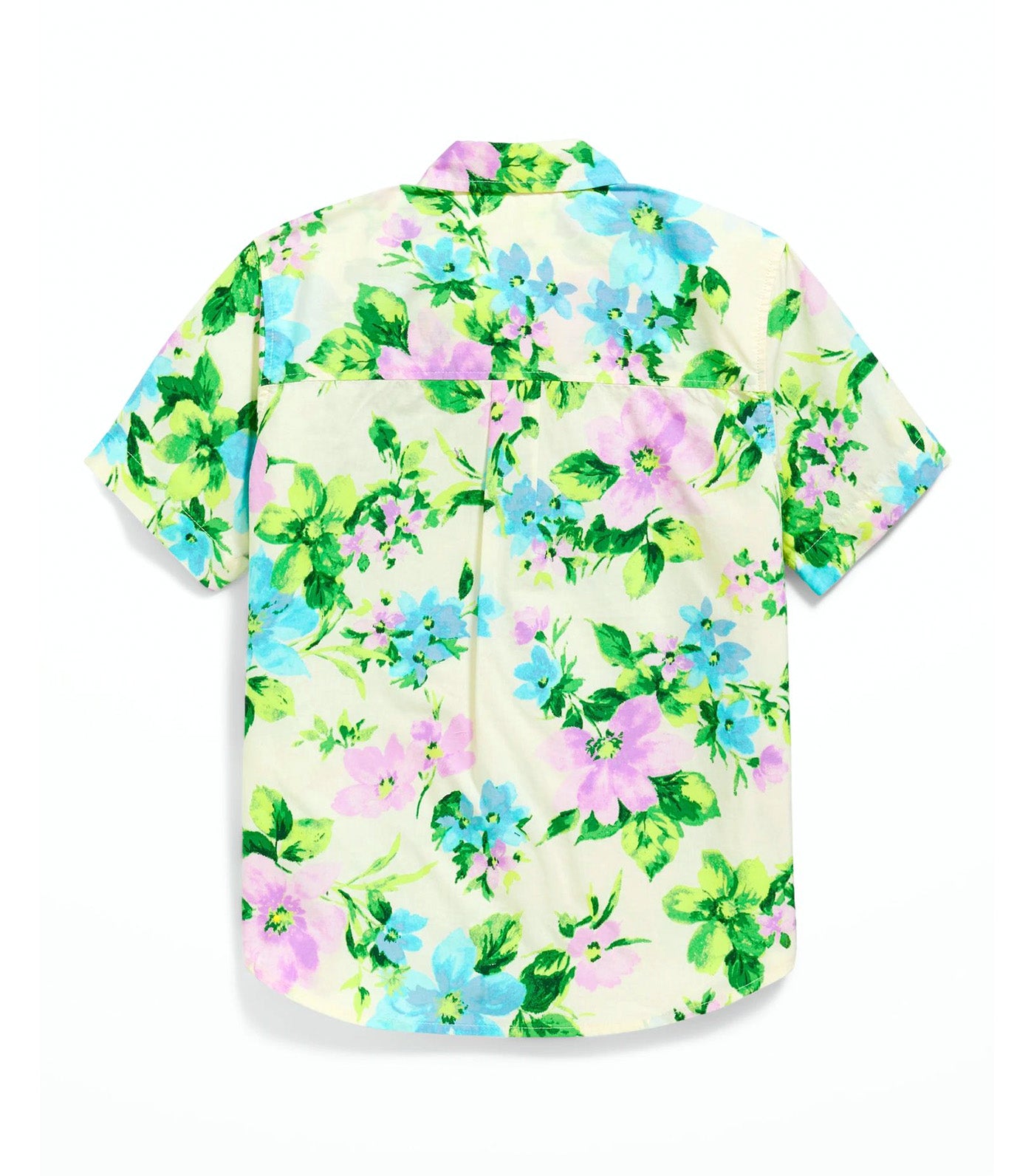 Short-Sleeve Printed Poplin Shirt for Boys - White Floral