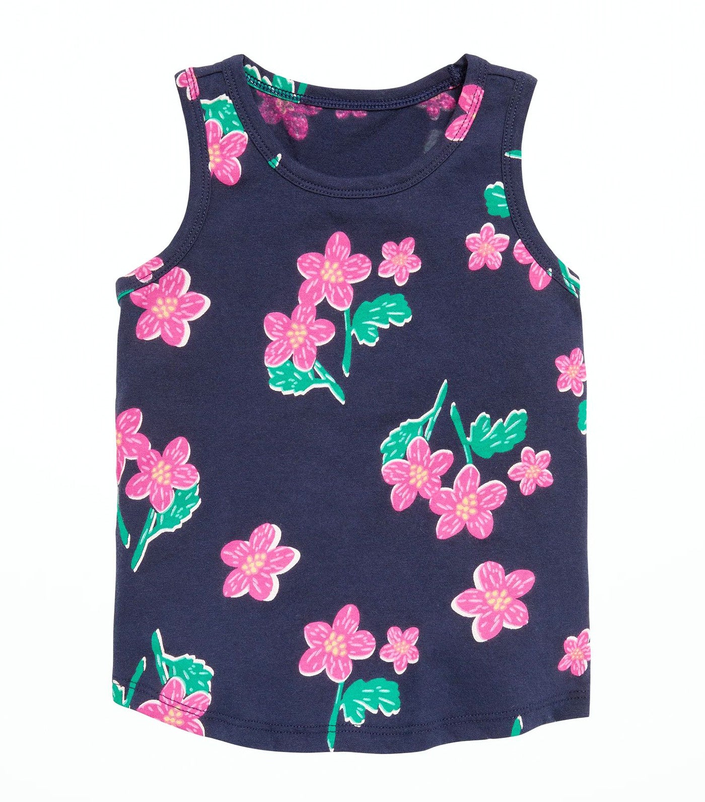 Printed Tank Top for Toddler Girls - Navy Floral