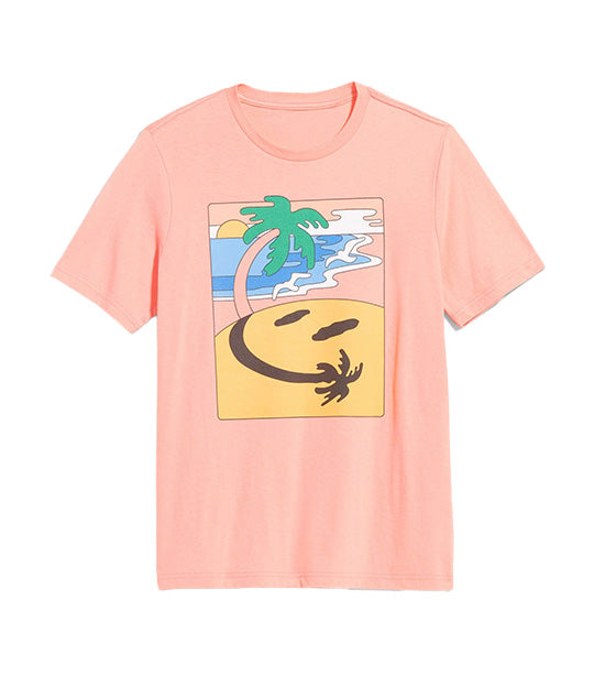 Soft-Washed Graphic T-Shirt for Men Peach Grove