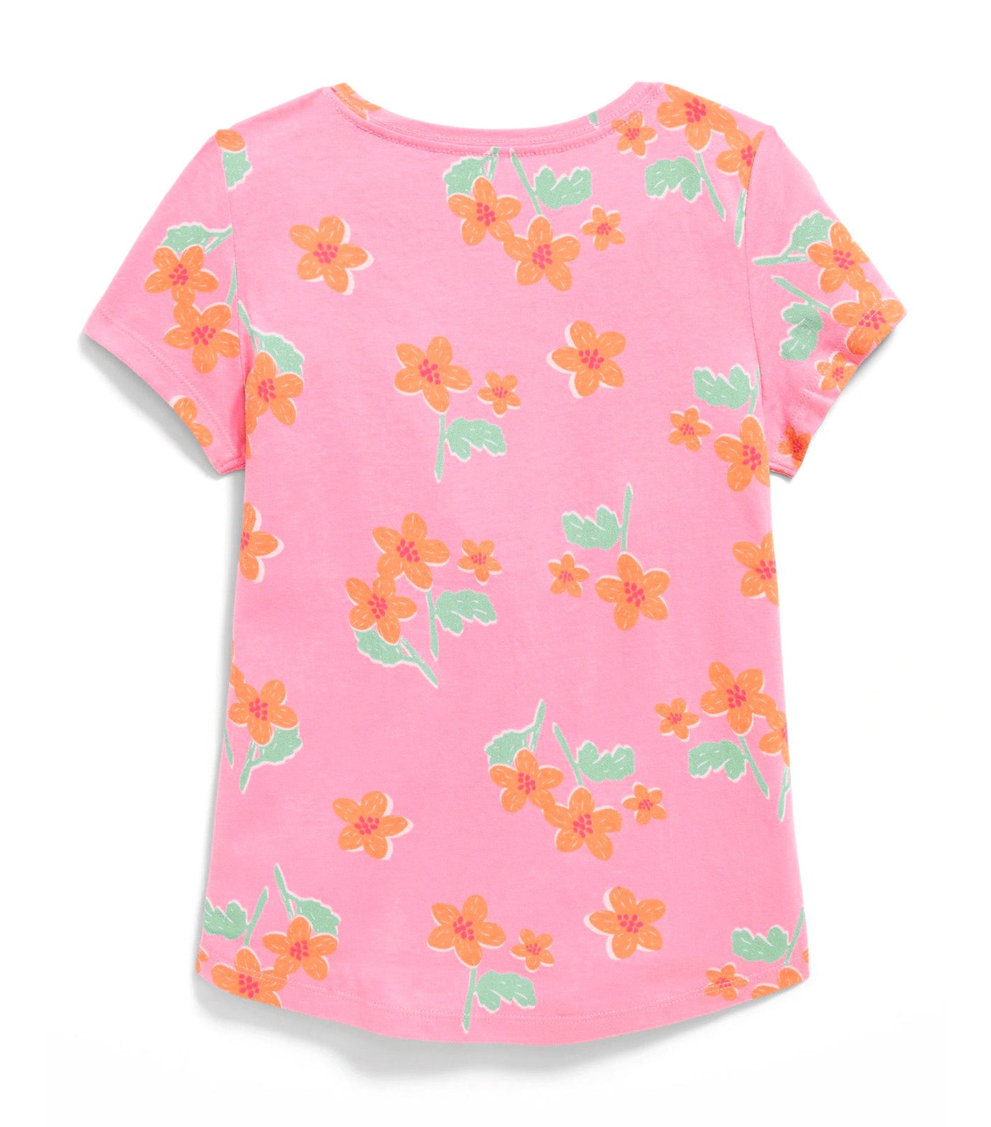 Softest Short-Sleeve Printed T-Shirt for Girls Rose Claret