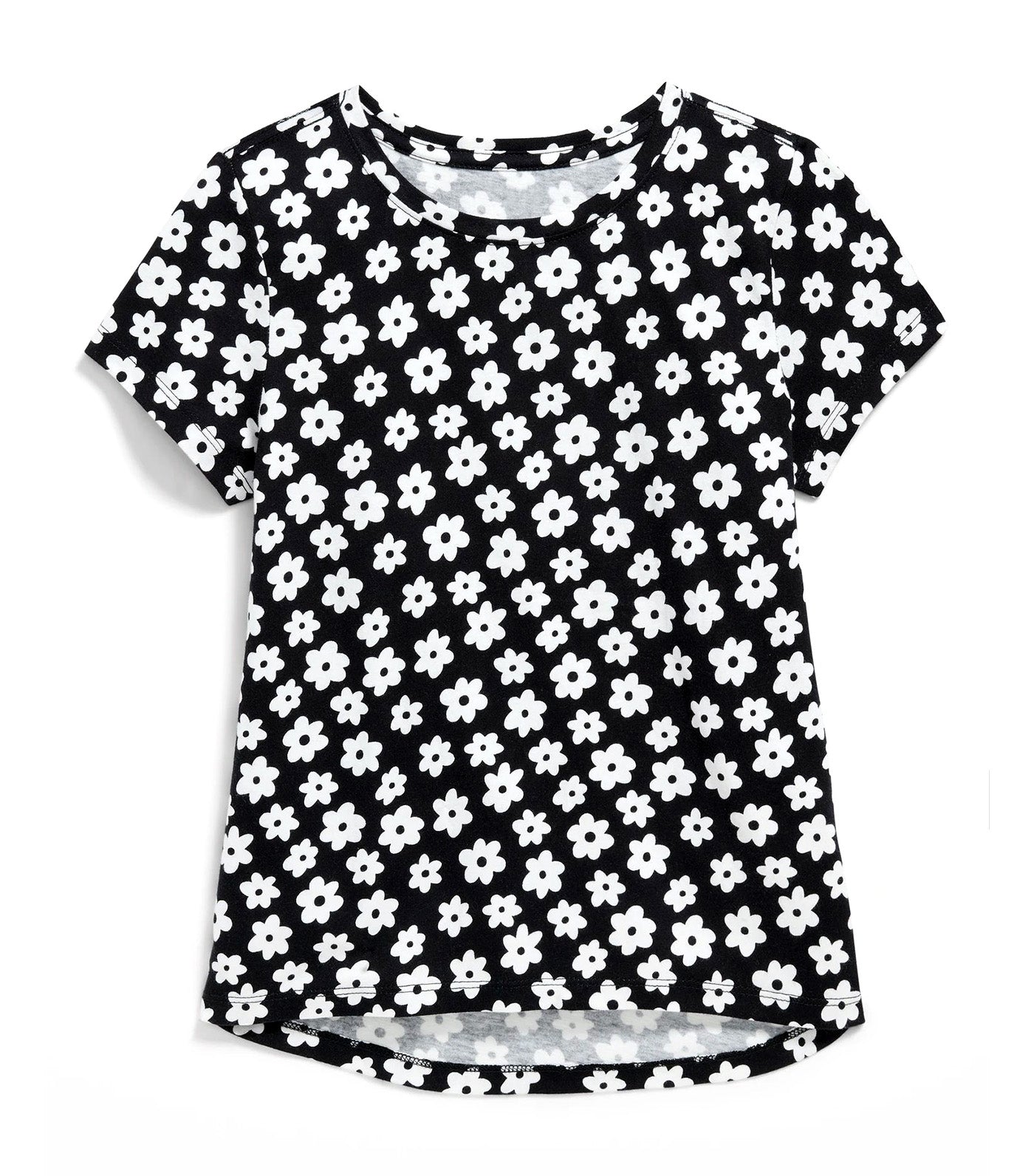 Softest Short-Sleeve Printed T-Shirt for Girls Black Jack Print