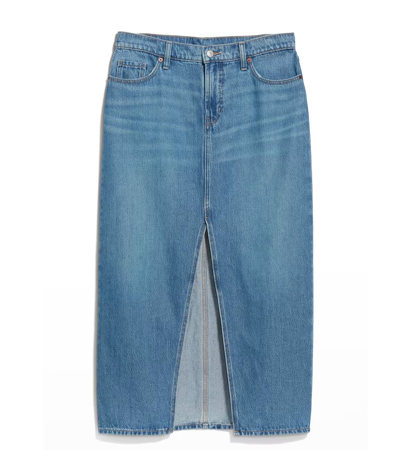 Women's Mid-Rise Jean Maxi Skirt Maca