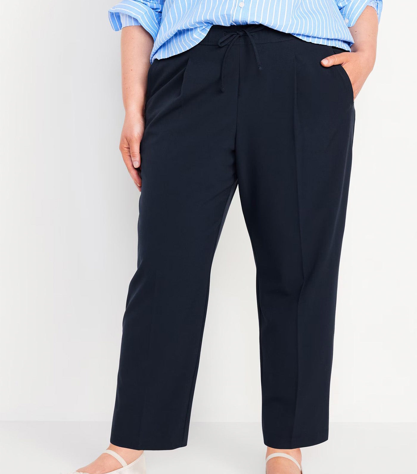 Women's High-Waisted Billie Straight Trouser In The Navy