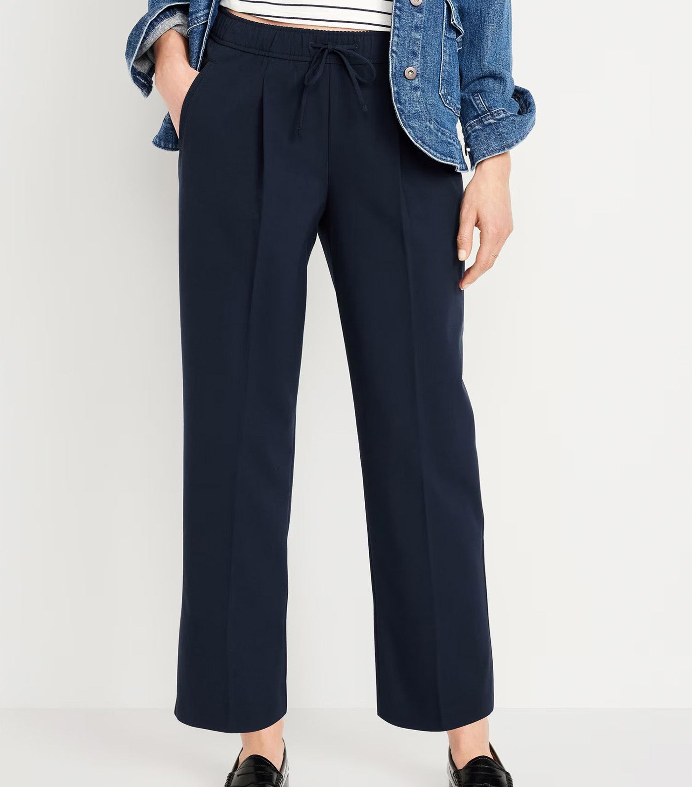 Women's High-Waisted Billie Straight Trouser In The Navy