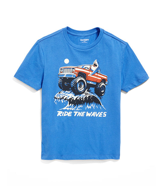 Short-Sleeve Graphic T-Shirt for Boys - 3D Blue