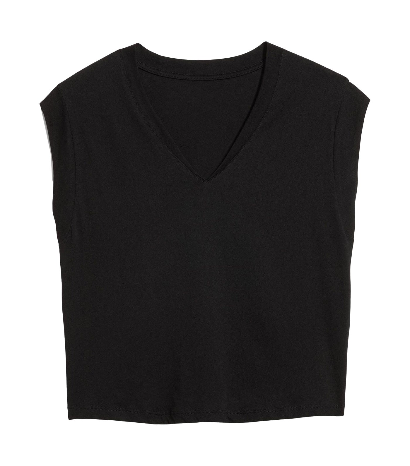 Sleeveless V-Neck Top Black Jack