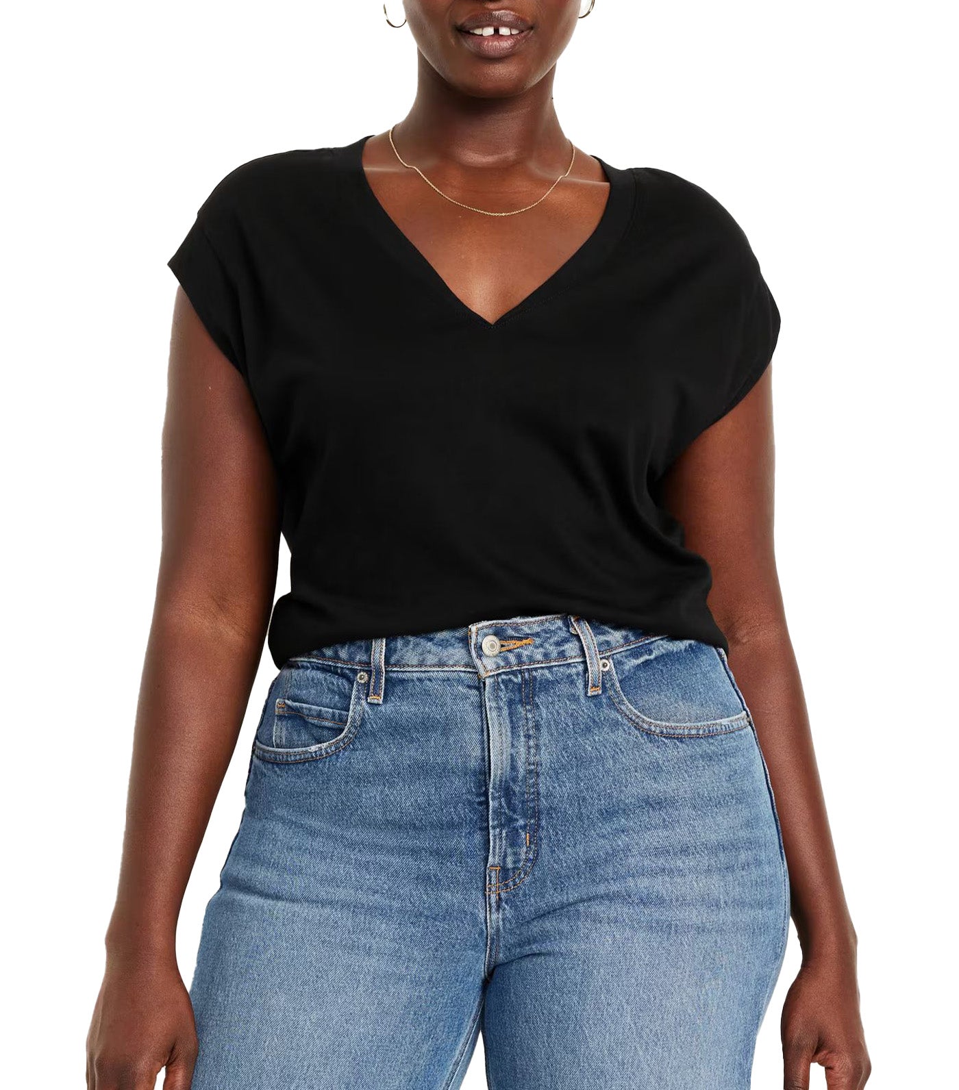 Sleeveless V-Neck Top Black Jack