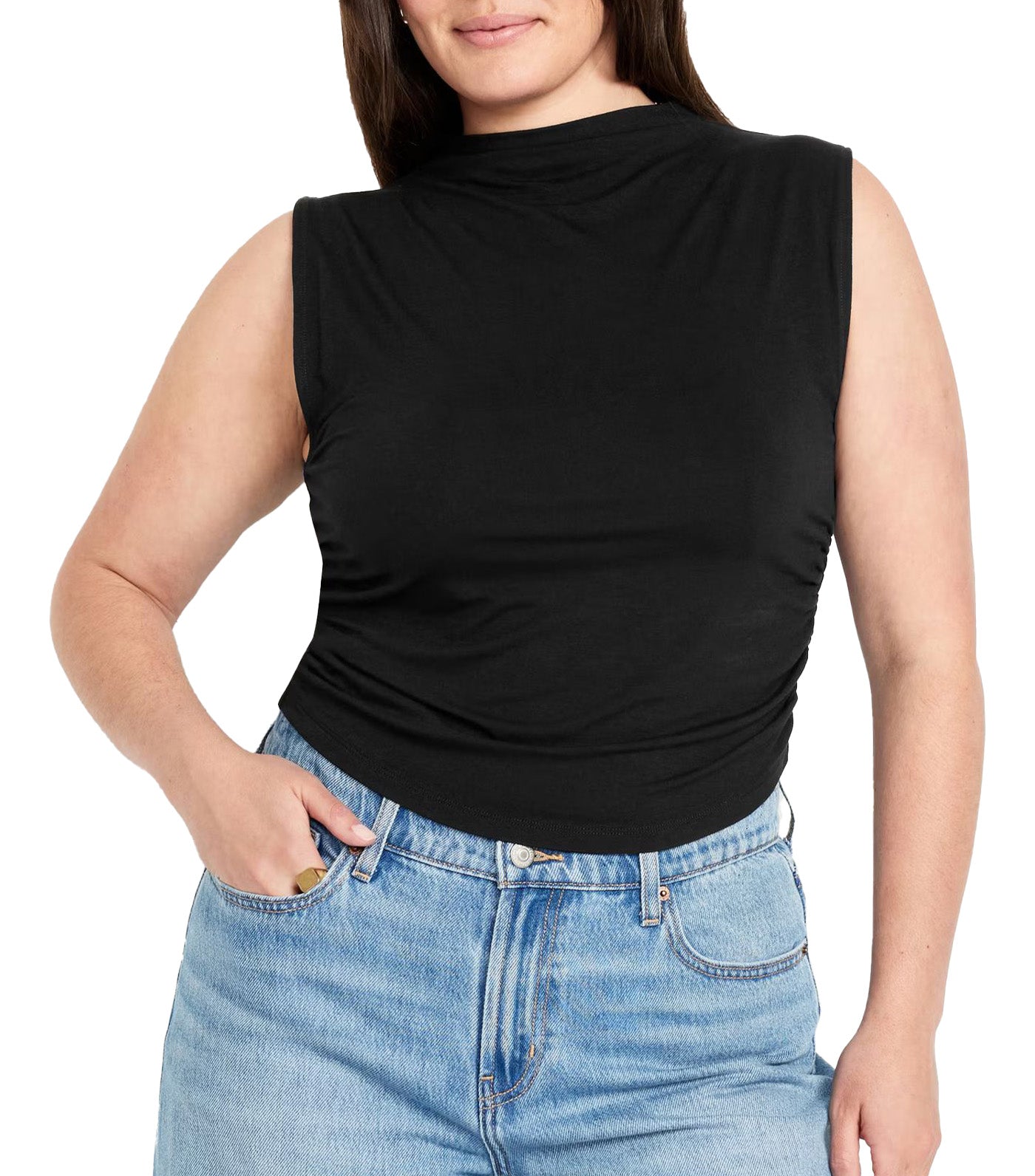 Luxe Crop Top Black Jack