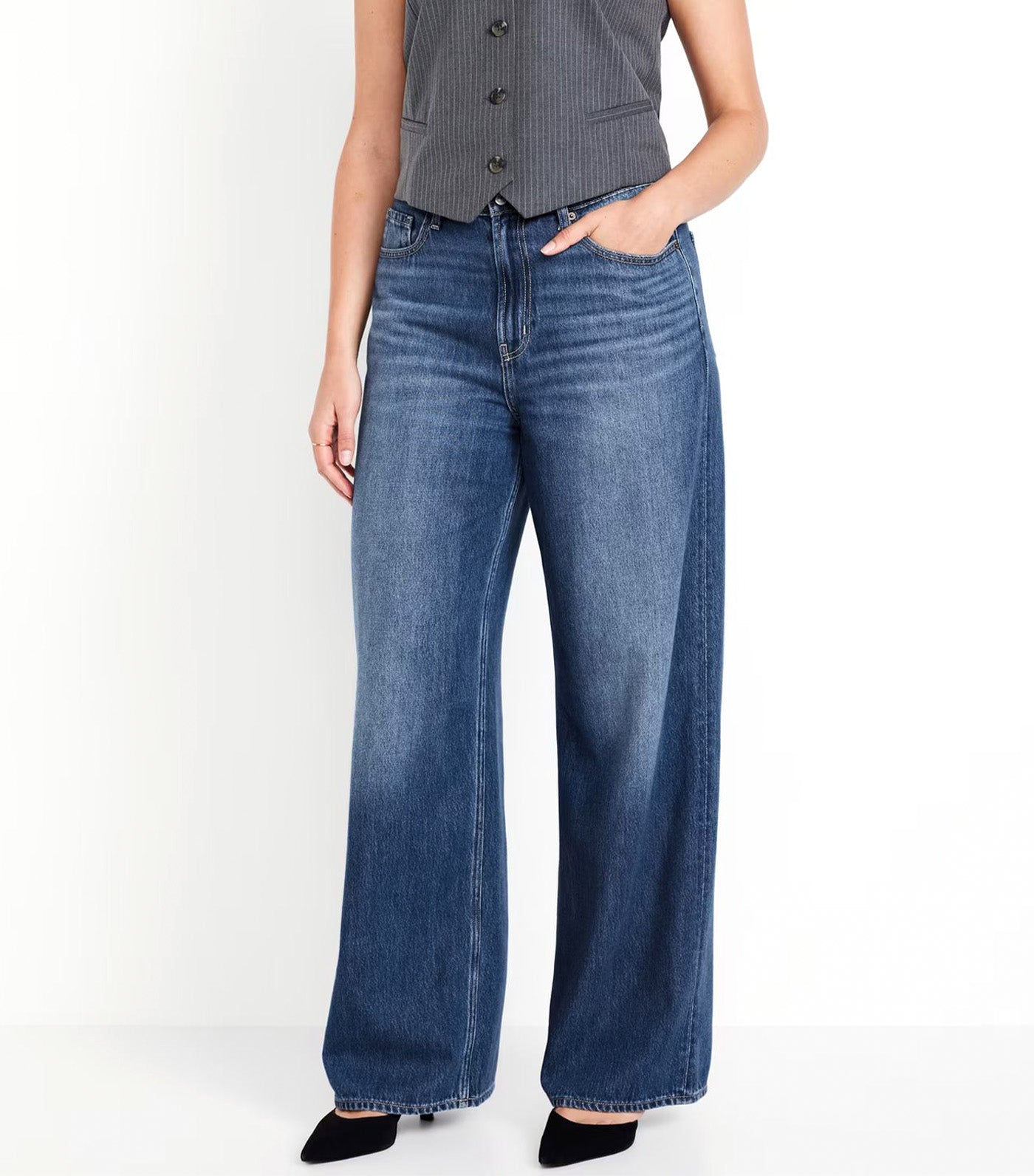 Women's High-Waisted Baggy Wide-Leg Jeans Anand