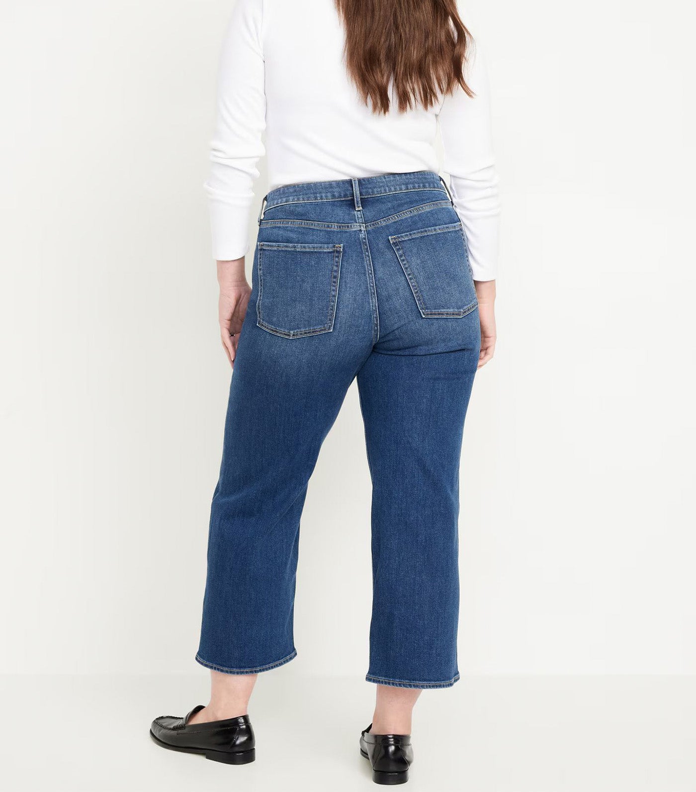 Women's High-Waisted Wow Crop Wide-Leg Jeans Dark Indigo