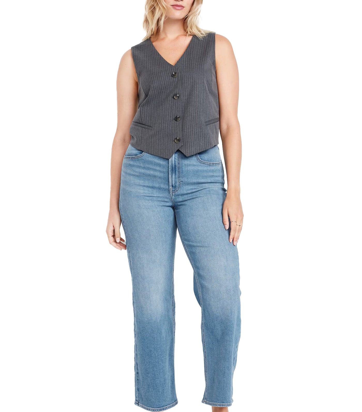 Women's High-Waisted Wow Crop Wide-Leg Jeans Fonda