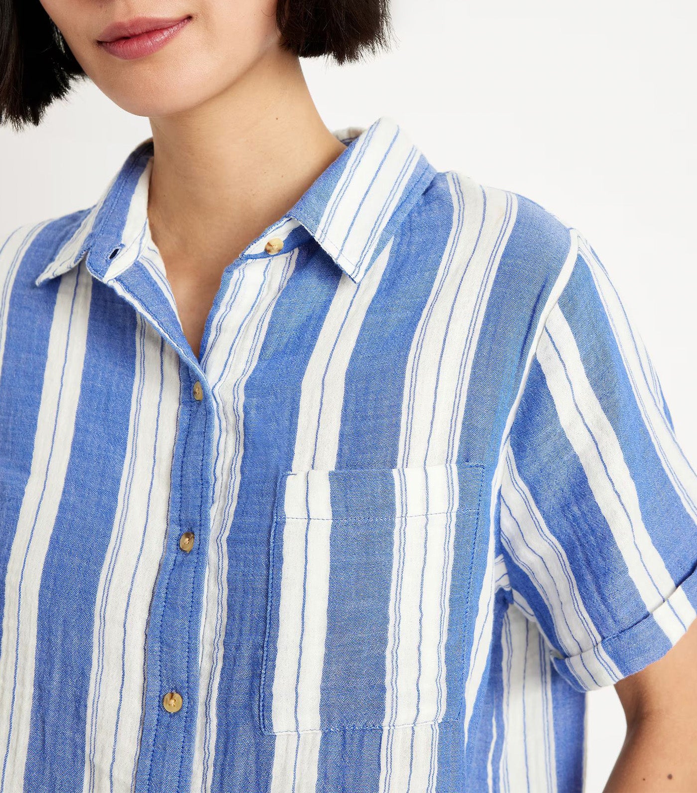 Button-Down Striped Shirt Blue Stripe