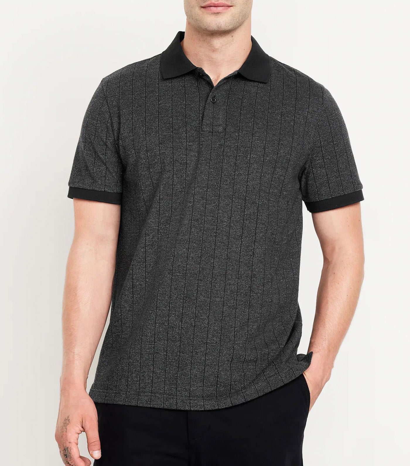 Classic Fit Pique Polo Charcoal