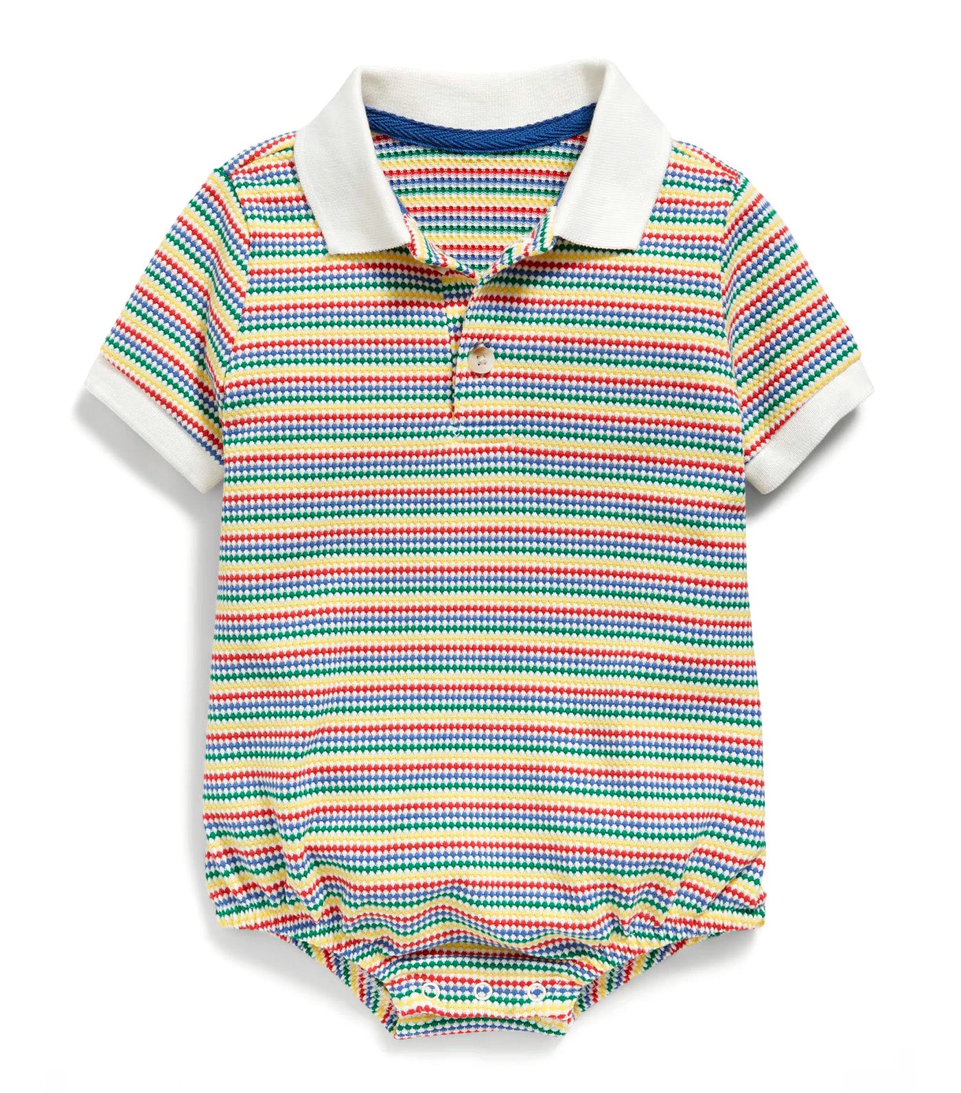 Short-Sleeve Polo One-Piece Multi Stripe