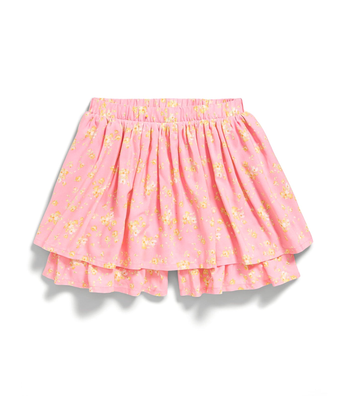 Printed High-Waisted Swing Skort for Girls Pink Floral