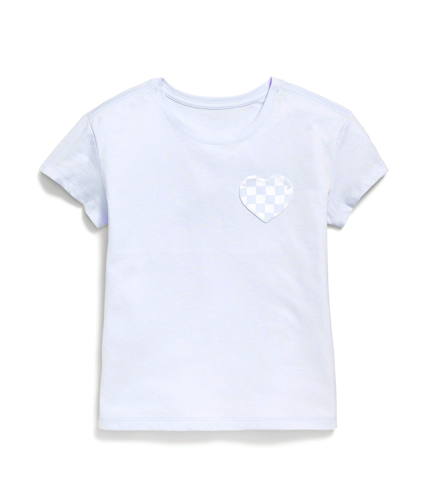 Softest Short-Sleeve Heart-Pocket T-Shirt for Girls Contrail