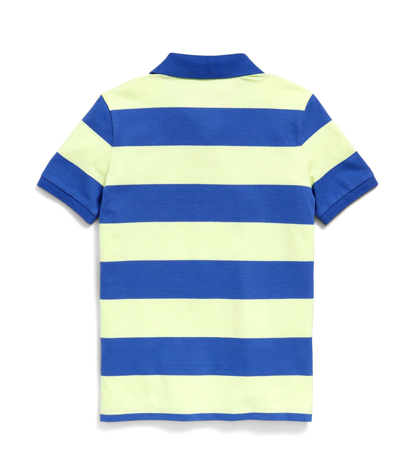 Printed Pique Polo Shirt for Boys Green Blue Stripe