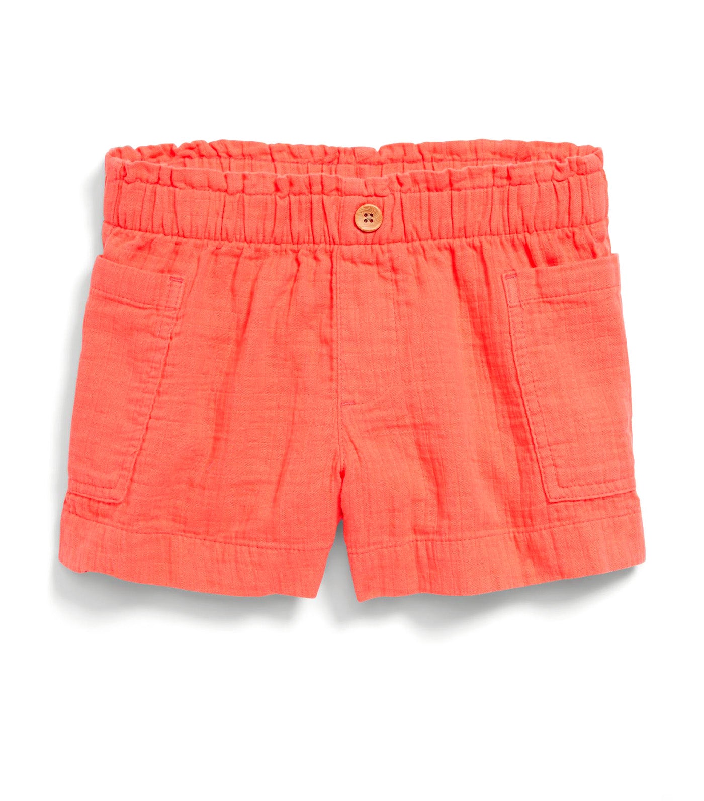 Loose Double-Weave Utility Shorts for Girls Coral Tropics