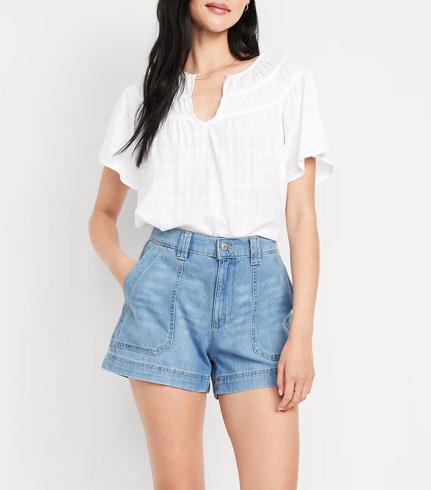 High-Waisted OGC Chino Shorts - 3.5in Inseam for Women Medium Wash