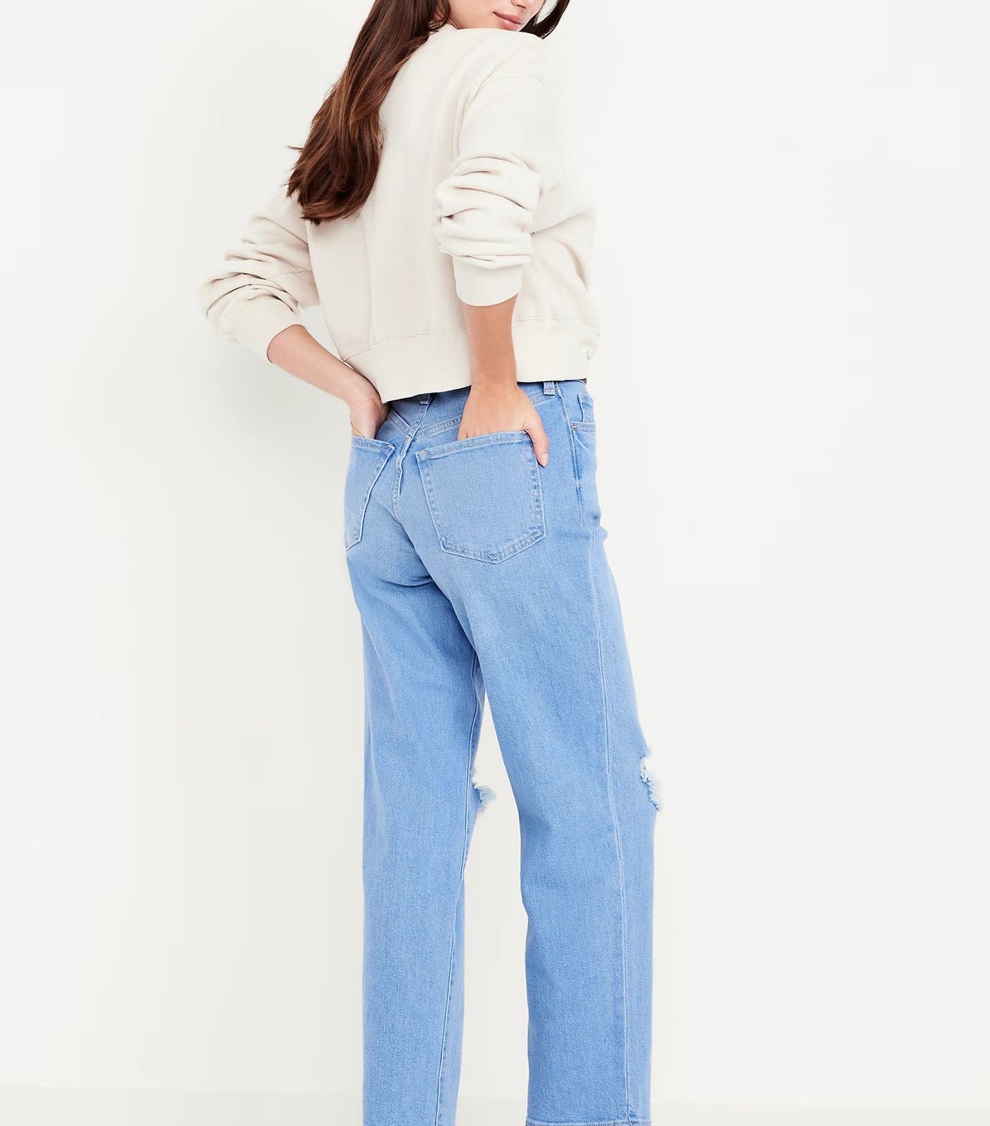 Women's High-Waisted OG Loose Ripped Jeans Zoe Lemon