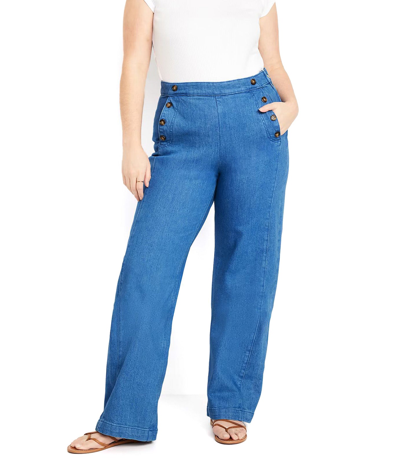 Women's Extra High-Waisted Sky-Hi Mariner Wide-Leg Jeans Sunflower Burst